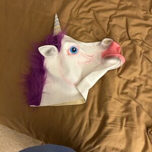 White and Purple Unicorn Mask